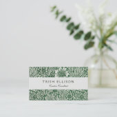 william morris goudsbloem groen bloem visitekaartje (Staand voorkant)