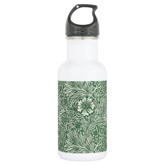 william morris goudsbloem groen bloem waterfles (Voorkant)