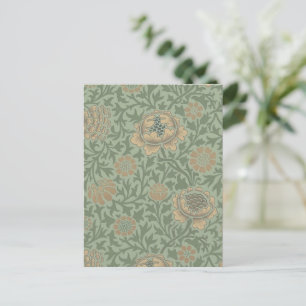 William Morris Grafton bloempatroon saliegroen Briefkaart