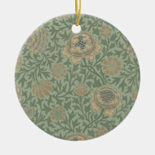 William Morris Grafton bloempatroon saliegroen  Keramisch Ornament