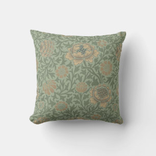 William Morris Grafton bloempatroon saliegroen  Kussen