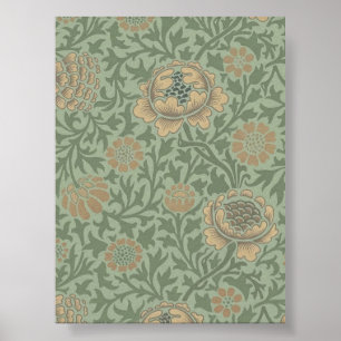 William Morris Grafton bloempatroon saliegroen Poster