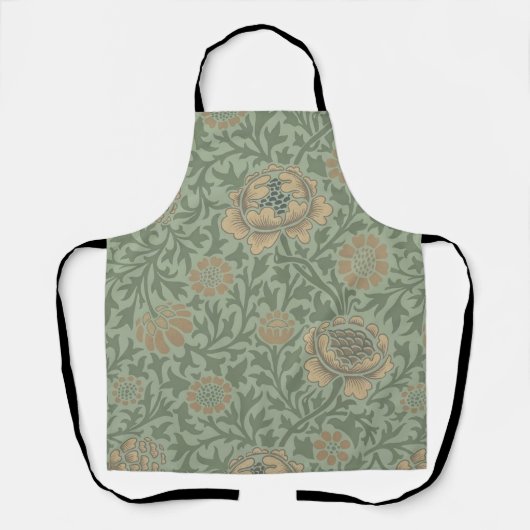 William Morris Grafton bloempatroon saliegroen Schort (Voorkant)