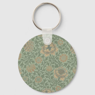 William Morris Grafton bloempatroon saliegroen  Sleutelhanger