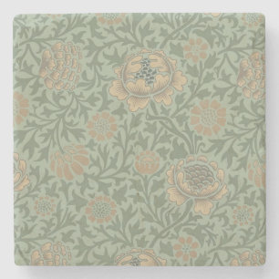 William Morris Grafton bloempatroon saliegroen Stenen Onderzetter