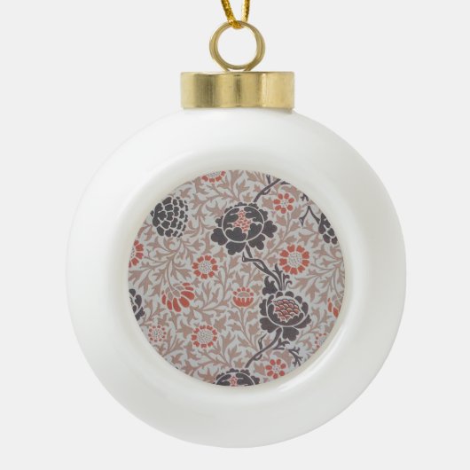 William Morris Grafton Botanic Art Design Keramische Bal Ornament (Voorkant)