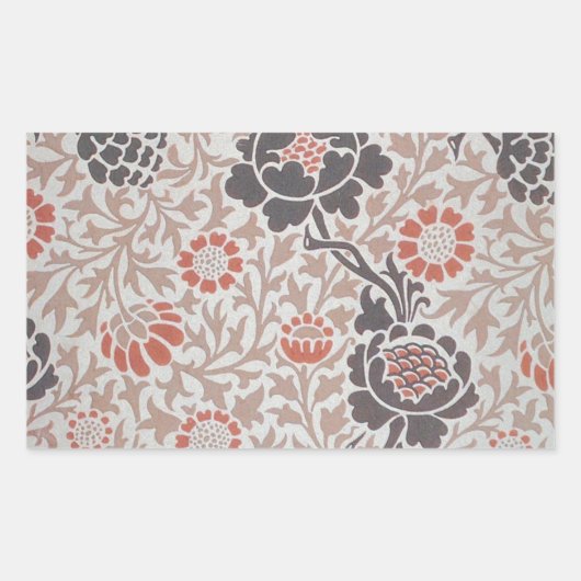William Morris Grafton Botanic Art Design Rechthoekige Sticker (Voorkant)