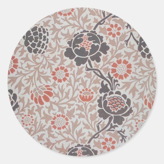 William Morris Grafton Botanische Kunst Design Ronde Sticker (Voorkant)