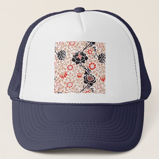William Morris Grafton Botanische Kunst Design Trucker Pet (Voorkant)