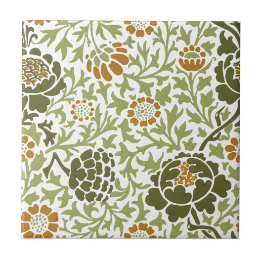 William Morris Grafton Floral Pattern Tegeltje (Voorkant)