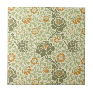 William Morris Grafton Sage Groene Bloempatroon Tegeltje
