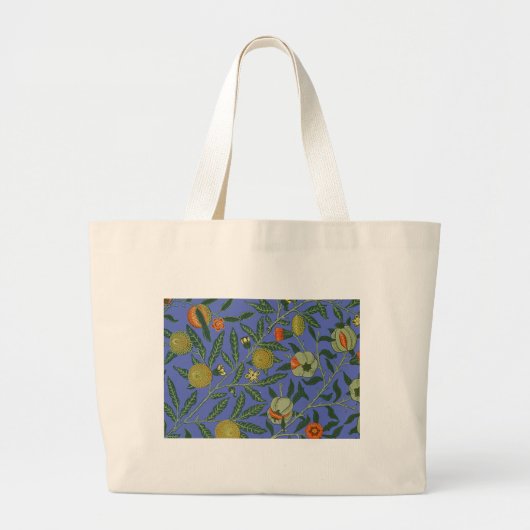 William Morris Granaatappel Behang Grote Tote Bag (Voorkant)