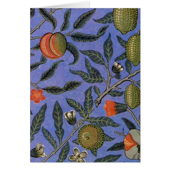 William Morris Granaatappel Blauw Kleurrijk Behang (Voorkant)