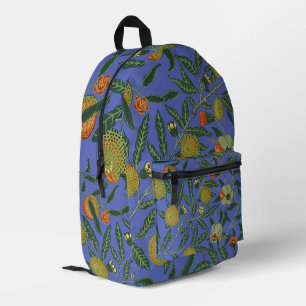 William Morris Granaatappel Blauw Kleurrijk Behang Bedrukte Rugzak