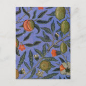 William Morris Granaatappel Blauw Kleurrijk Behang Briefkaart (Voorkant)
