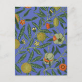 William Morris Granaatappel Blauw Kleurrijk Behang Briefkaart (Voorkant)