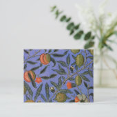 William Morris Granaatappel Blauw Kleurrijk Behang Briefkaart (Staand voorkant)