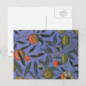 William Morris Granaatappel Blauw Kleurrijk Behang Briefkaart (Voorkant / Achterkant)