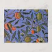 William Morris Granaatappel Blauw Kleurrijk Behang Briefkaart (Voorkant)