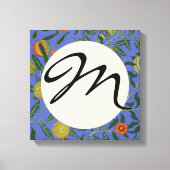 William Morris Granaatappel Blauw Kleurrijk Behang Canvas Afdruk (Voorkant)