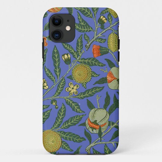 William Morris Granaatappel Blauw Kleurrijk Behang Case-Mate iPhone Case (Achterkant)