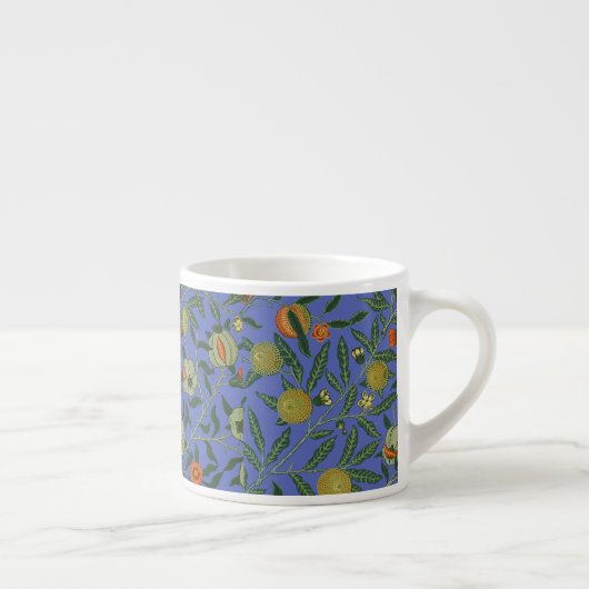 William Morris Granaatappel Blauw Kleurrijk Behang Espresso Kop (Rechts)
