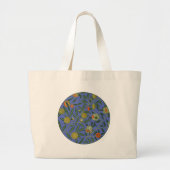 William Morris Granaatappel Blauw Kleurrijk Behang Grote Tote Bag (Voorkant)