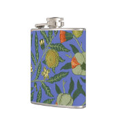 William Morris Granaatappel Blauw Kleurrijk Behang Heupfles (Links)