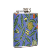 William Morris Granaatappel Blauw Kleurrijk Behang Heupfles (Rechts)