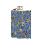 William Morris Granaatappel Blauw Kleurrijk Behang Heupfles (Links)