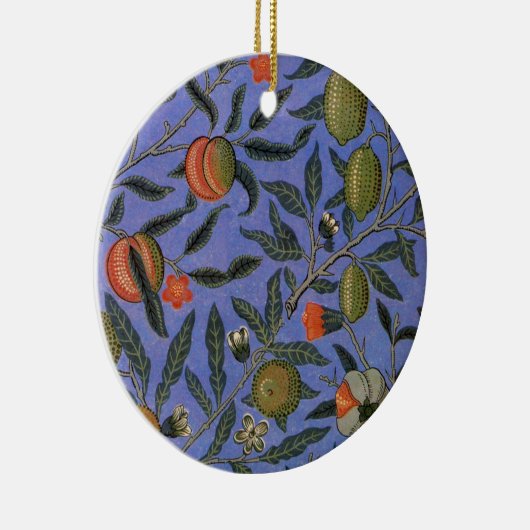 William Morris Granaatappel Blauw Kleurrijk Behang Keramisch Ornament (Rechts)