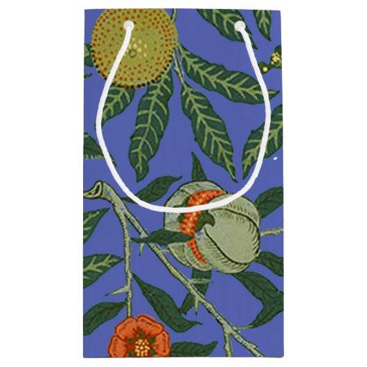 William Morris Granaatappel Blauw Kleurrijk Behang Klein Cadeauzakje (Achterkant)