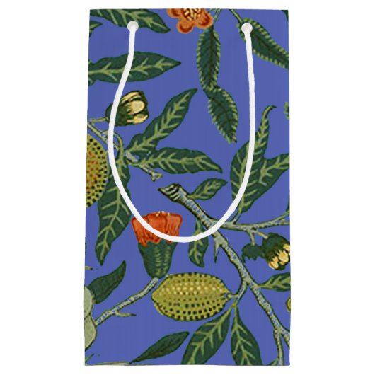 William Morris Granaatappel Blauw Kleurrijk Behang Klein Cadeauzakje (Voorkant)