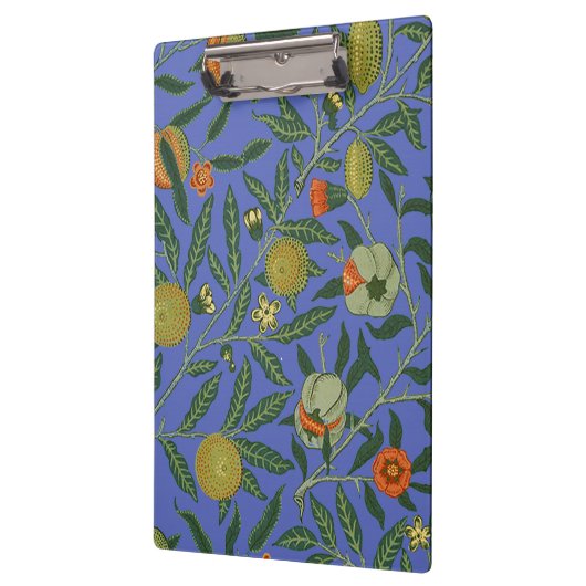 William Morris Granaatappel Blauw Kleurrijk Behang Klembord (Links)