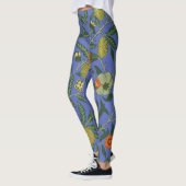 William Morris Granaatappel Blauw Kleurrijk Behang Leggings (Links)