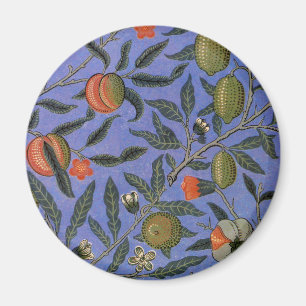 William Morris Granaatappel Blauw Kleurrijk Behang Magneet