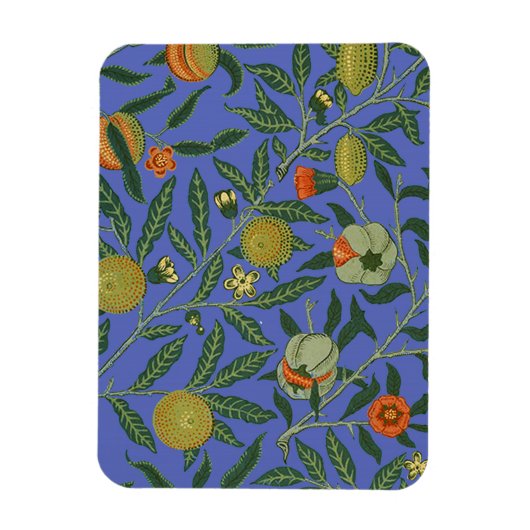 William Morris Granaatappel Blauw Kleurrijk Behang Magneet (Verticaal)