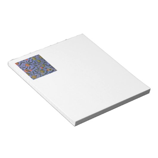 William Morris Granaatappel Blauw Kleurrijk Behang Notitieblok (Schuin)