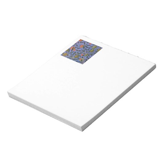 William Morris Granaatappel Blauw Kleurrijk Behang Notitieblok (Linkerzijde)