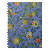 William Morris Granaatappel Blauw Kleurrijk Behang Notitieboek (Voorkant)