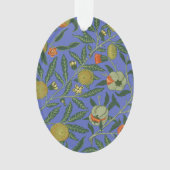 William Morris Granaatappel Blauw Kleurrijk Behang Ornament (voorkant)