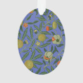 William Morris Granaatappel Blauw Kleurrijk Behang Ornament (achterkant)