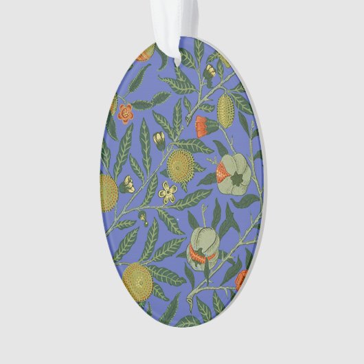 William Morris Granaatappel Blauw Kleurrijk Behang Ornament (voorkant)