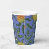 William Morris Granaatappel Blauw Kleurrijk Behang Papieren Bekers (Rechts)