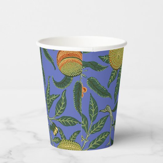 William Morris Granaatappel Blauw Kleurrijk Behang Papieren Bekers (Rechts)