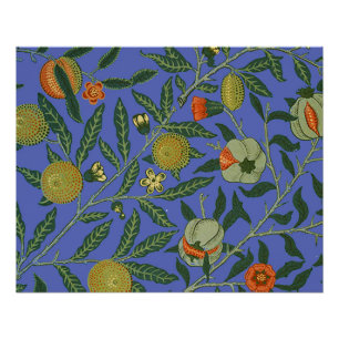 William Morris Granaatappel Blauw Kleurrijk Behang Perfect Poster