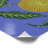 William Morris Granaatappel Blauw Kleurrijk Behang Poster (Hoek)