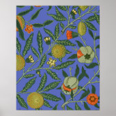 William Morris Granaatappel Blauw Kleurrijk Behang Poster (Voorkant)
