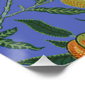 William Morris Granaatappel Blauw Kleurrijk Behang Poster (Hoek)