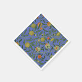 William Morris Granaatappel Blauw Kleurrijk Behang Servetten (Hoek)